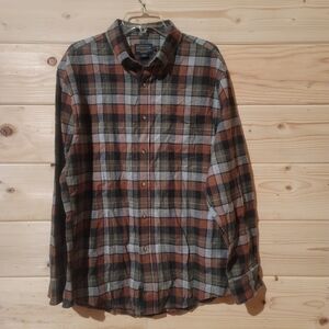 Pendleton Men's Casual Button Down Shirt - Brown, Gray, Black Plaid Size L 25x30